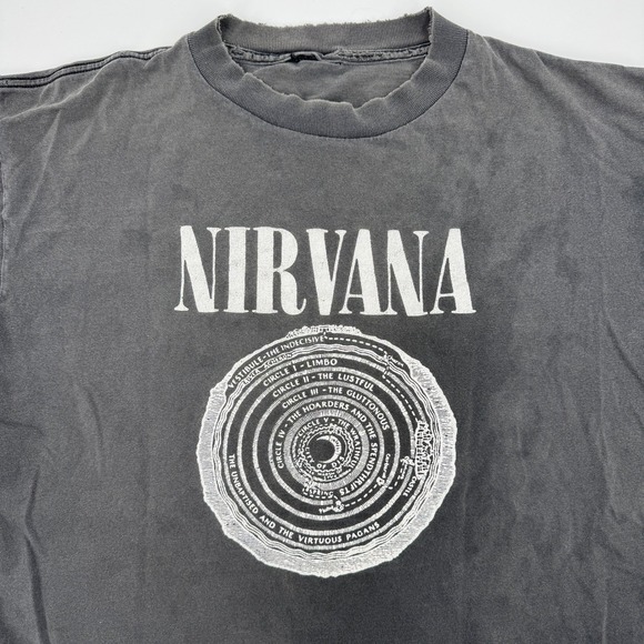NIRVANA Other - Nirvana Circles of Hell Vintage Graphic T-Shirt Faded Black‎ Distressed XL